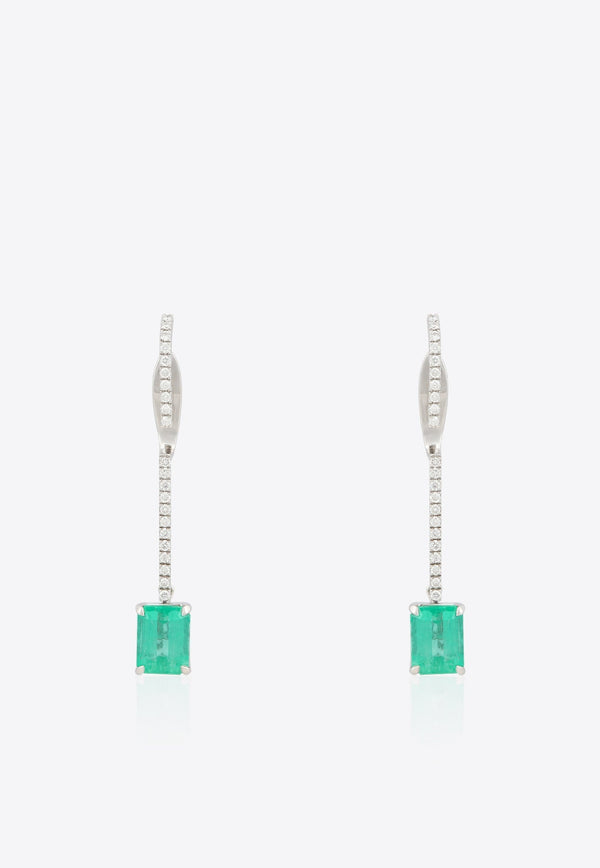 Special Order - Certified Colombian Emerald Line Earrings with Convertible Studs