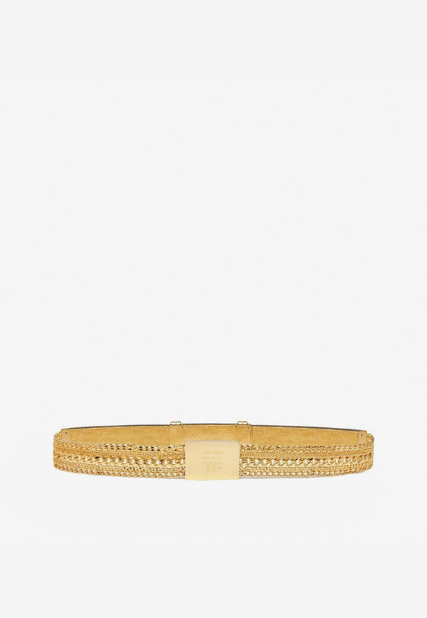 Chain Belt in Laminated Nappa Leather