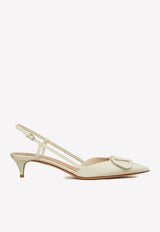 Patent Leather Slingback Pump with VLogo