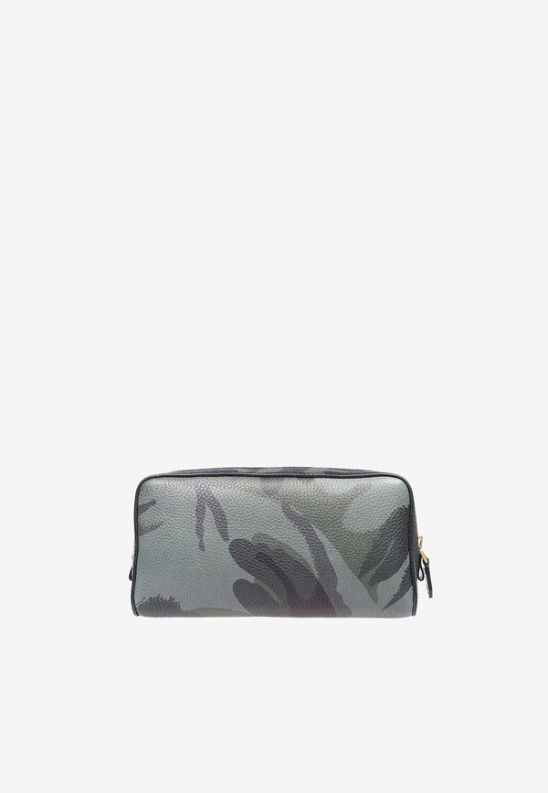 Camouflage Print Leather Pouch