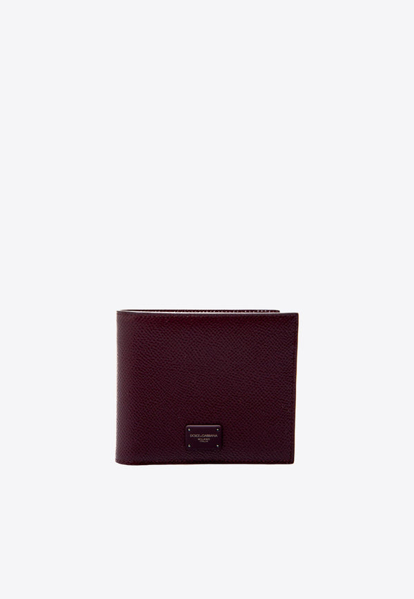 Logo Plaque Bi-Fold Wallet in Dauphine Leather