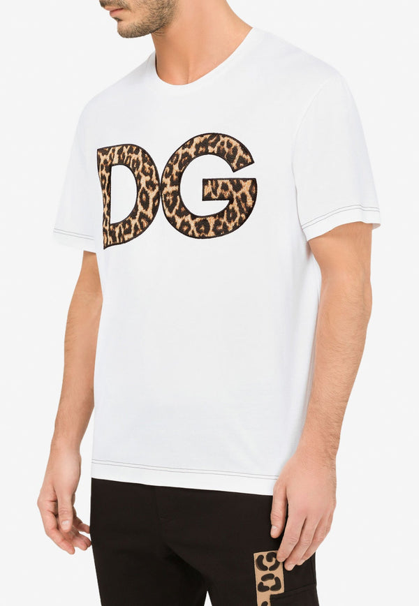 Leopard Print DG Patch Cotton T-shirt
