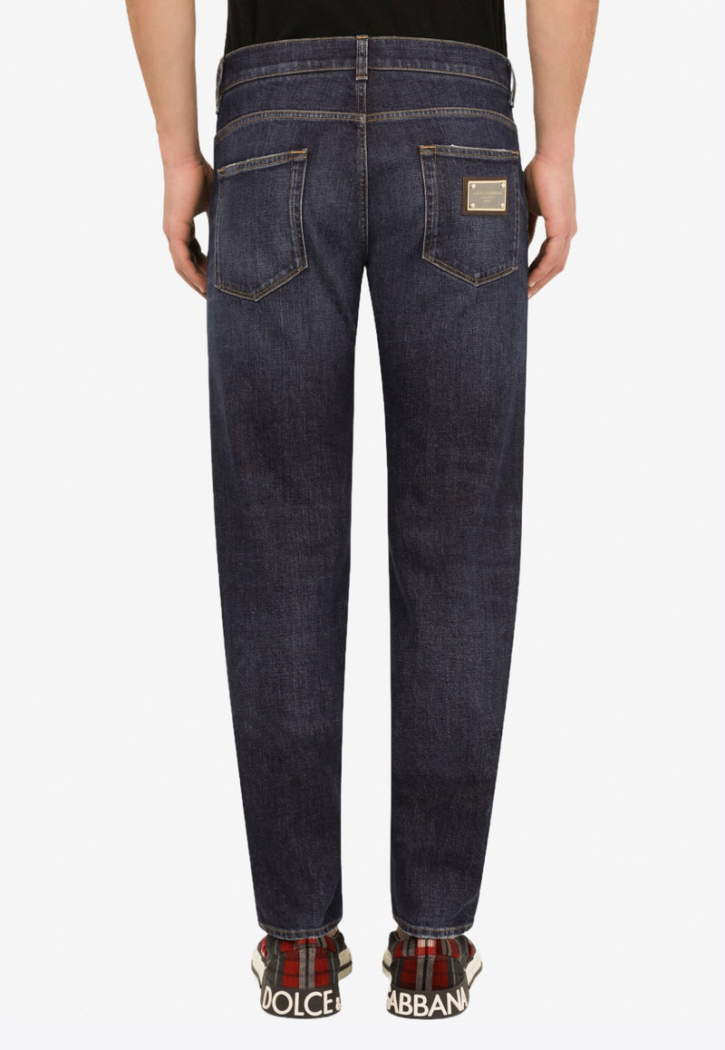 Washed Slim-Fit Cotton Jeans