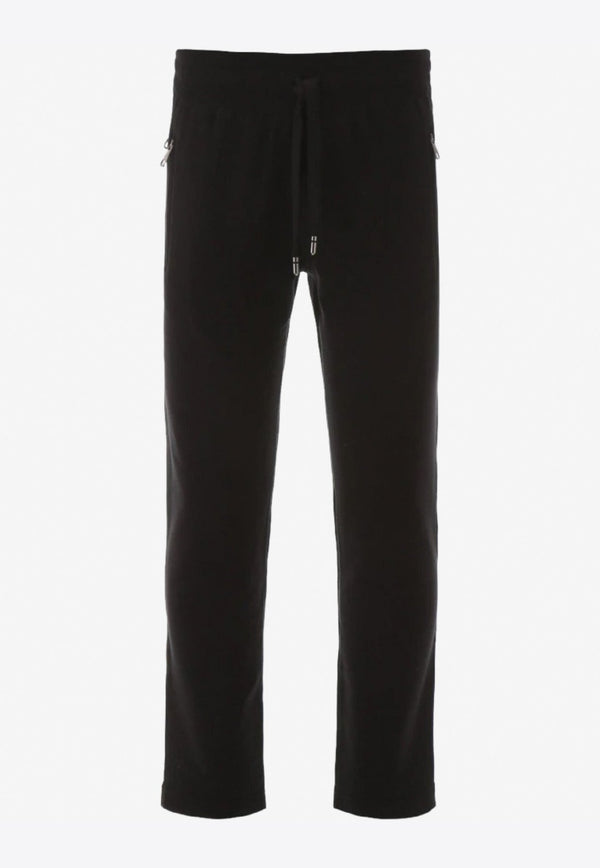 Logo Plate Tapered Cotton Track Pants