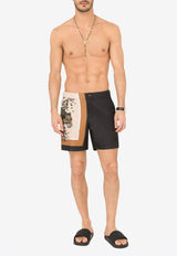 Leopard Print Nylon Swim Shorts