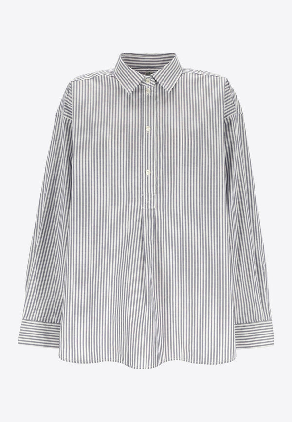 Striped Half-Placket Shirt