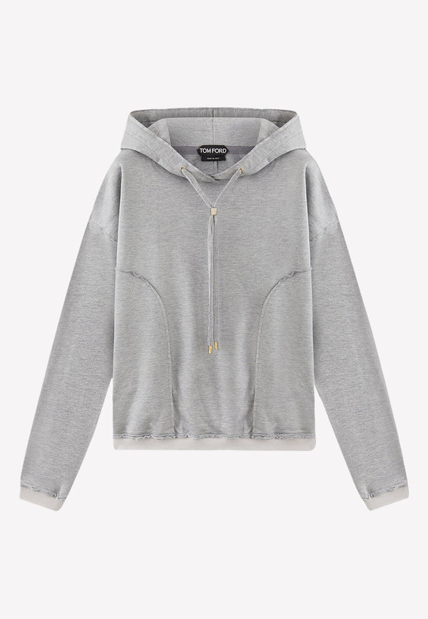 Hooded Sweatshirt in Silk and Cotton